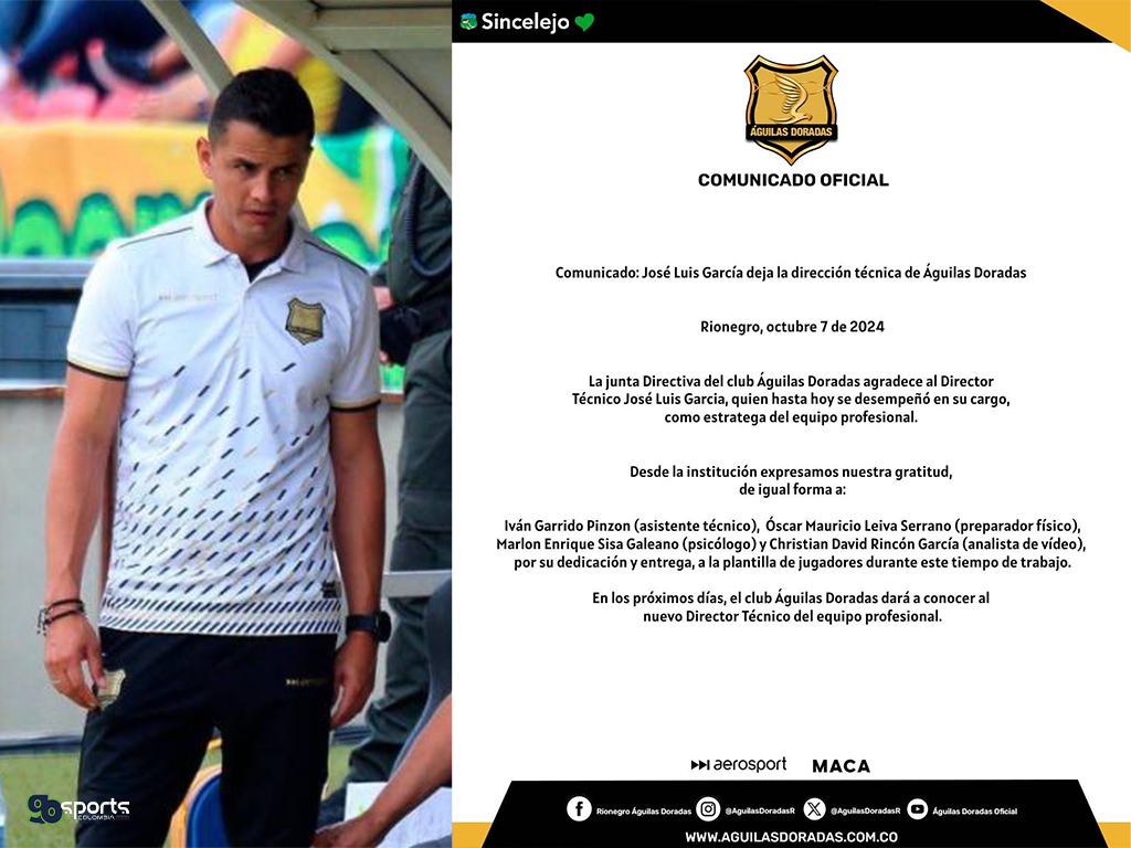 Foto: Jose Luis García. Comunicado del club Águilas Doradas.